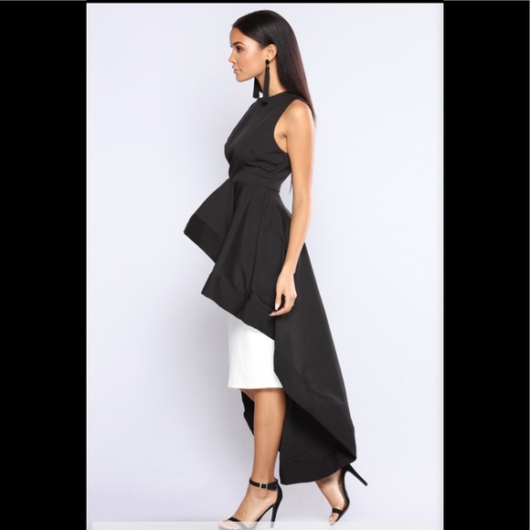 Fashion Nova Tops - Fashion Nova Black High Low Ruffle Top